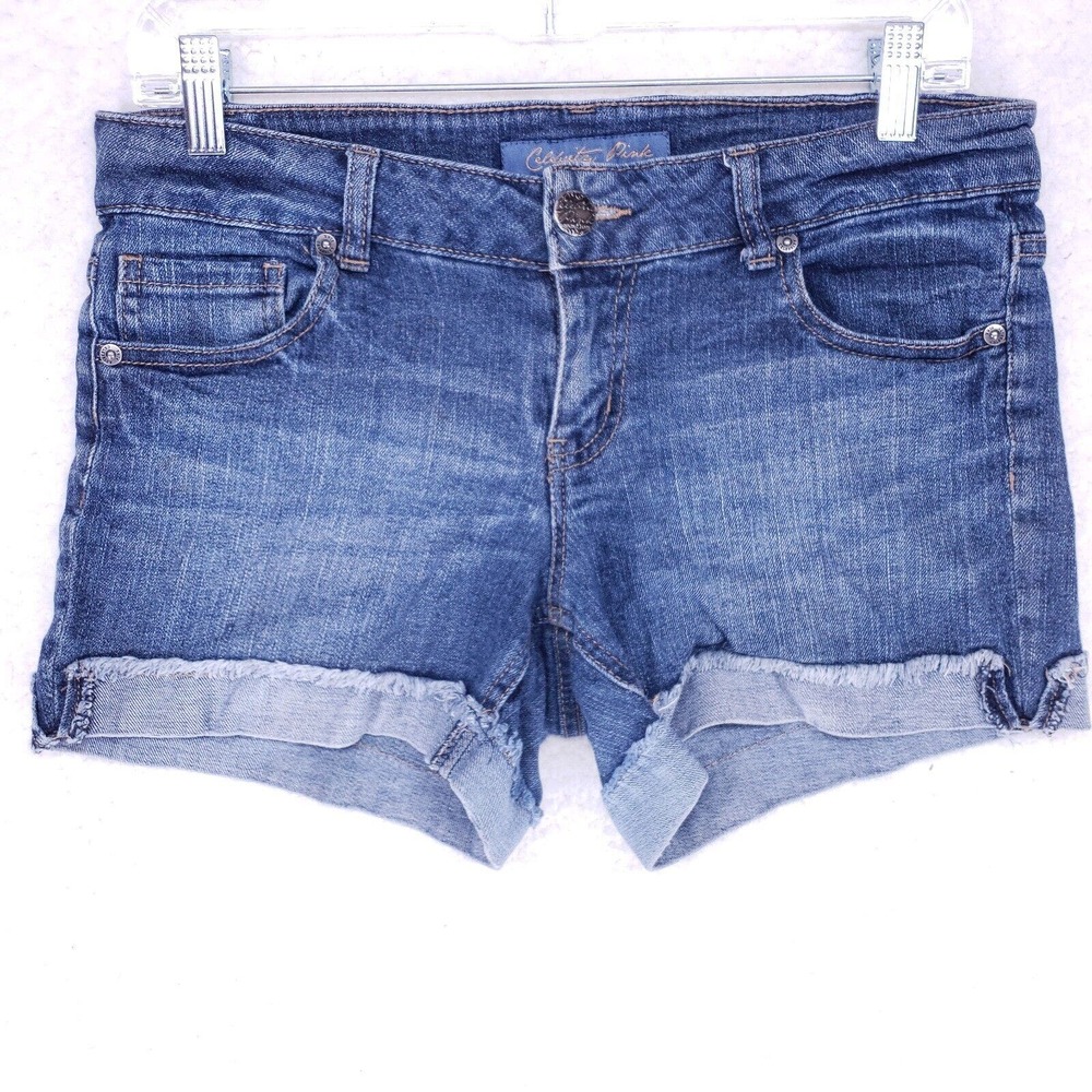 Celebrity Pink Roll Cuff Jean Shorts Womens Size 7 Mid Rise Denim Pants
